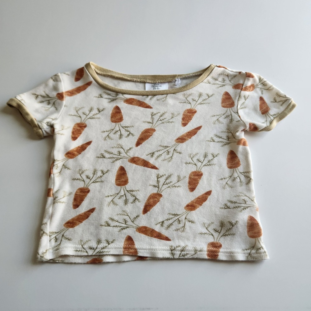 Kids 4T Bamboo Viscose Carrot Print Short Sleeve Top